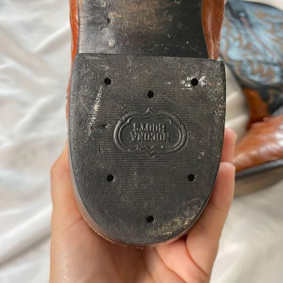 Vintage Nocona Eel Leather Dual Tone Cowboy Boots | USA Made | Exotic 10.5 MENS main image 5